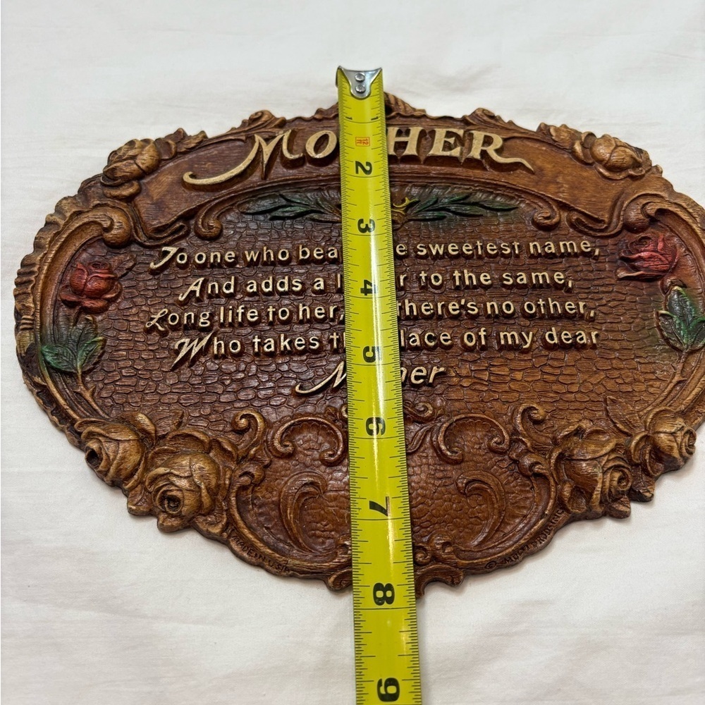 Vintage 70’s Mother Chalkware Wall Plaque Art Hanging - Picture 3 of 7